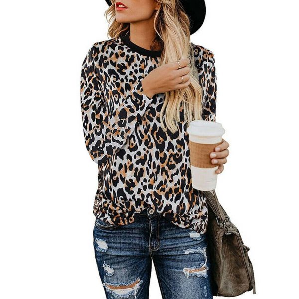 The Best Women's Long Sleeve Round Neck Pullover Tops T Shirt 2019 Autumn Ladies Casual Loose Shirt Outwear Streetwear Online - Takalr