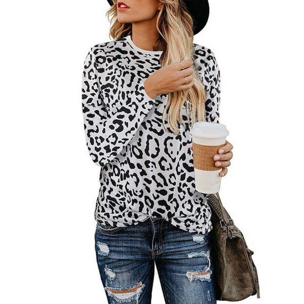 The Best Women's Long Sleeve Round Neck Pullover Tops T Shirt 2019 Autumn Ladies Casual Loose Shirt Outwear Streetwear Online - Takalr