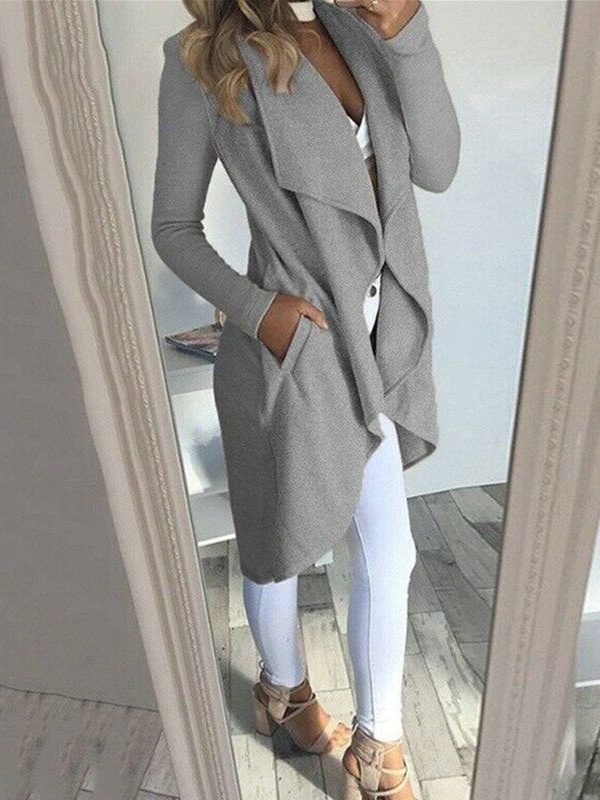 The Best Women's Long Sleeve Slim Blazer Jacket OL Ladies Casual Open Front Formal Work Formal Suits Cardigan Coat Top Online - Takalr