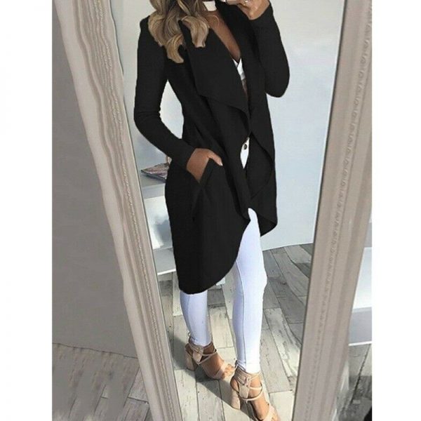 The Best Women's Long Sleeve Slim Blazer Jacket OL Ladies Casual Open Front Formal Work Formal Suits Cardigan Coat Top Online - Takalr