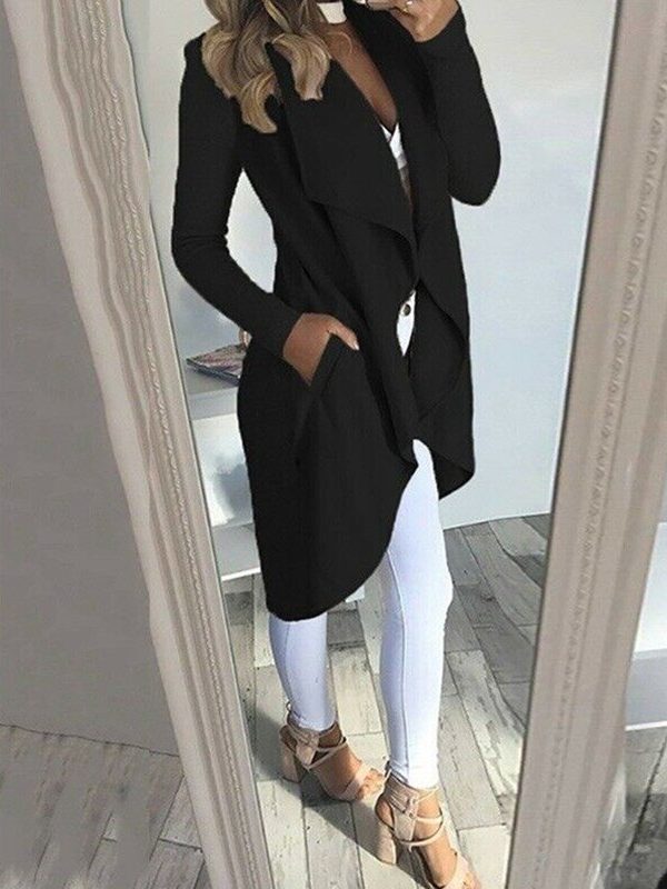 The Best Women's Long Sleeve Slim Blazer Jacket OL Ladies Casual Open Front Formal Work Formal Suits Cardigan Coat Top Online - Takalr