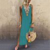 The Best Women's Maxi Beach Dress 2019 Fashion Ladies Sleeveless Casual Boho Floral Summer Holiday Long Loose Sundress Online - Takalr