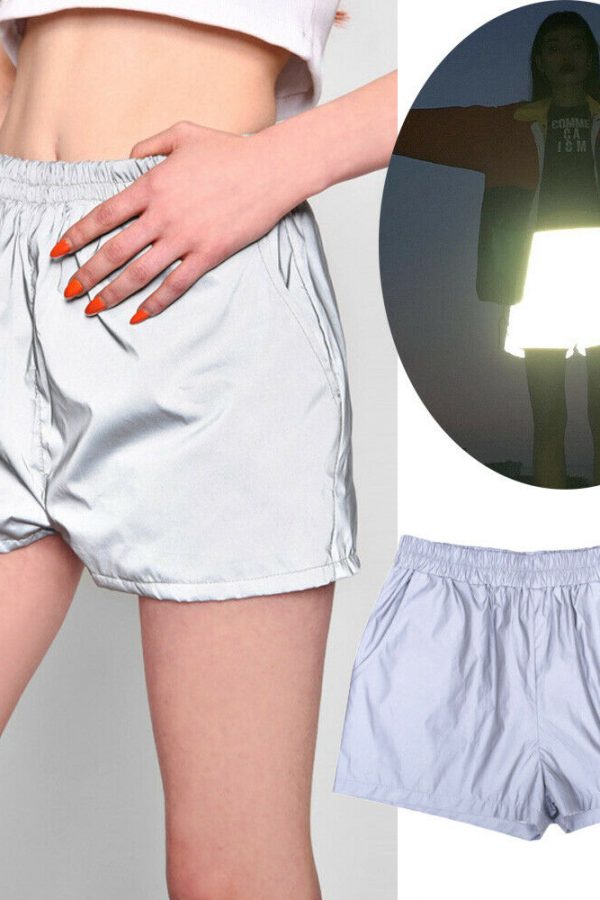 The Best Women's Reflective Luminous Hot Shorts Fashion Casual High Waist Wet Look Shiny Shorts Party Dance Clubwear Jogging Trousers Online - Takalr