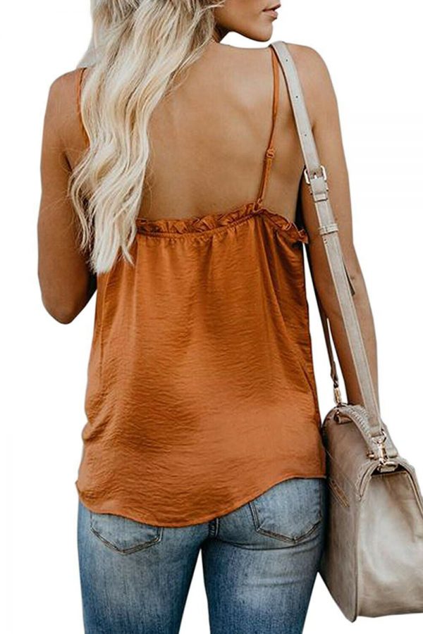 The Best Women's Retro Sleeveless Tank Top Strappy Vest Fashion Ladies Summer Solid Casual V-Neck Loose Shirt Blouse New Online - Takalr