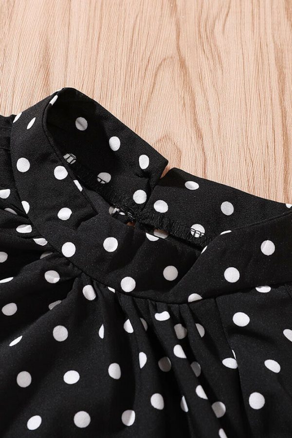 The Best Women's Ruffle Cold Shoulder Long Sleeve Polka Dot Crop Top Shirt Ladies Casual Party Loose Tops T-Shirt Top Online - Takalr