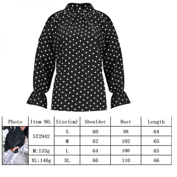 The Best Women's Ruffle Cold Shoulder Long Sleeve Polka Dot Crop Top Shirt Ladies Casual Party Loose Tops T-Shirt Top Online - Takalr