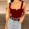 The Best Women's Sexy Summer Beach Short Vest Tops Fashion Ladies Sleeveless Camisole Tank Casual Button Solid Short Tops New Online - Takalr