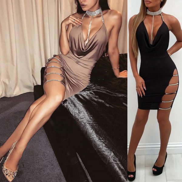 The Best Women's Sleeveless Bandage Bodycon Dress Ladies Summer Sexy Evening Party Clubwear Slim Short Mini Dress Online - Takalr