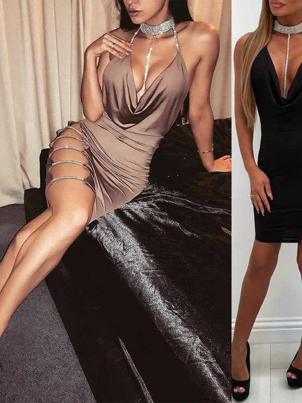 The Best Women's Sleeveless Bandage Bodycon Dress Ladies Summer Sexy Evening Party Clubwear Slim Short Mini Dress Online - Takalr