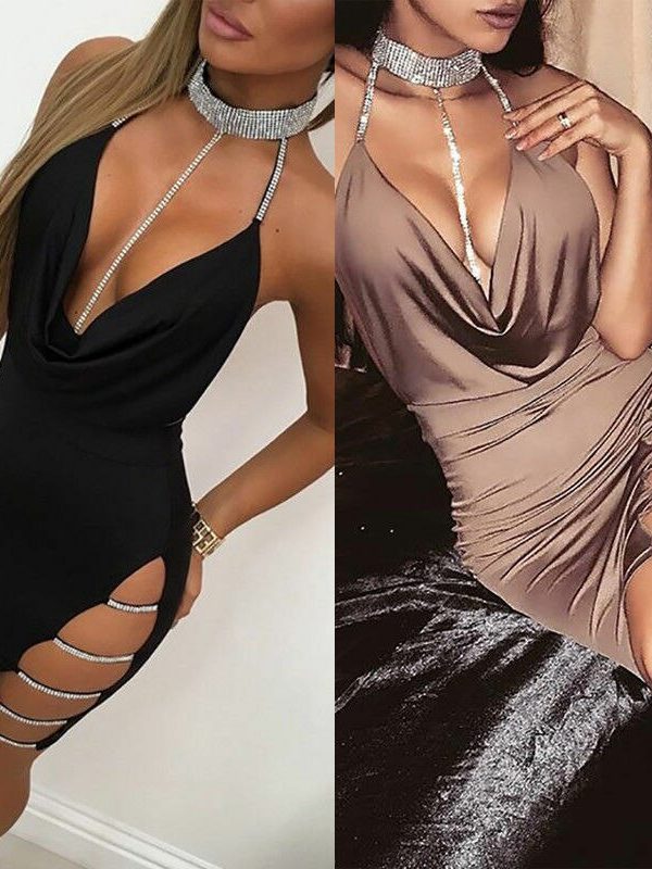 The Best Women's Sleeveless Bandage Bodycon Dress Ladies Summer Sexy Evening Party Clubwear Slim Short Mini Dress Online - Takalr