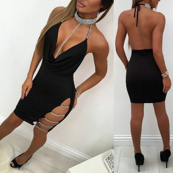 The Best Women's Sleeveless Bandage Bodycon Dress Ladies Summer Sexy Evening Party Clubwear Slim Short Mini Dress Online - Takalr