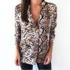 The Best Women's Snake Animal Print Blouse and Shirt Long Sleeve Casual V Neck Serpentine Fashion Ladies Blouses Autumn Online - Takalr