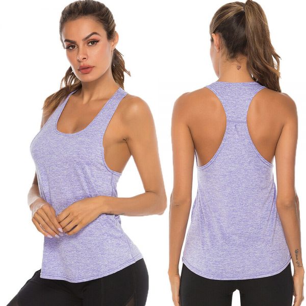 The Best Women‘s Sports Gym Racer Back Running Vest Laides Fitness Solid Casual Jogging Singlet Soft Tank Tops Online - Takalr