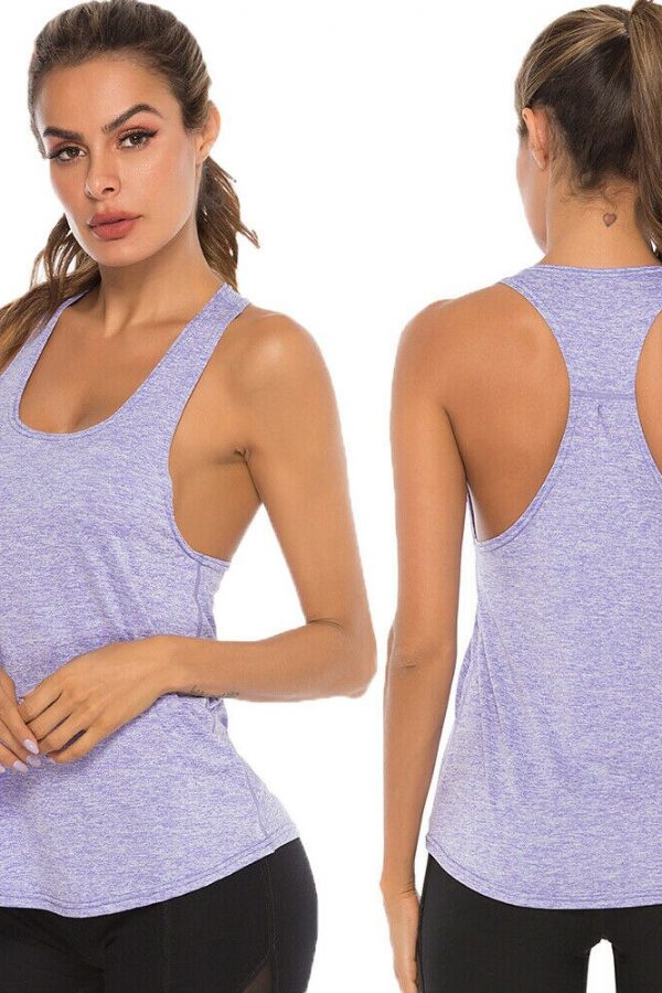 The Best Women‘s Sports Gym Racer Back Running Vest Laides Fitness Solid Casual Jogging Singlet Soft Tank Tops Online - Takalr