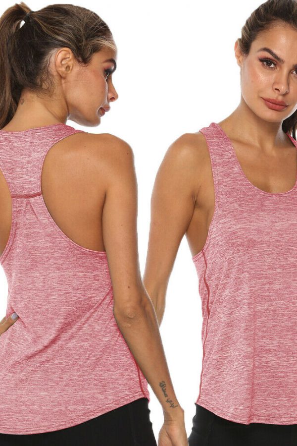 The Best Women‘s Sports Gym Racer Back Running Vest Laides Fitness Solid Casual Jogging Singlet Soft Tank Tops Online - Takalr