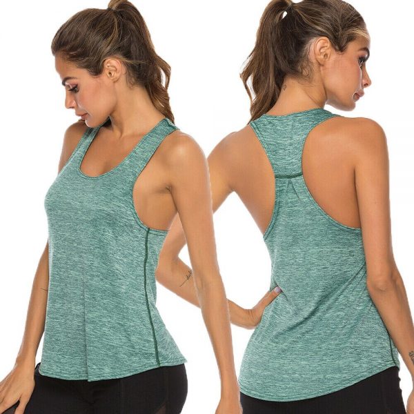 The Best Women‘s Sports Gym Racer Back Running Vest Laides Fitness Solid Casual Jogging Singlet Soft Tank Tops Online - Takalr