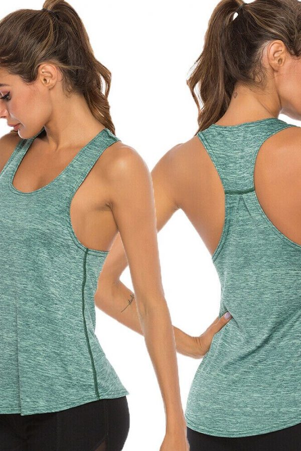 The Best Women‘s Sports Gym Racer Back Running Vest Laides Fitness Solid Casual Jogging Singlet Soft Tank Tops Online - Takalr