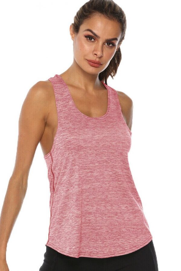 The Best Women‘s Sports Gym Racer Back Running Vest Laides Fitness Solid Casual Jogging Singlet Soft Tank Tops Online - Takalr