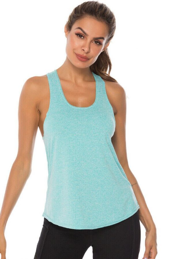 The Best Women‘s Sports Gym Racer Back Running Vest Laides Fitness Solid Casual Jogging Singlet Soft Tank Tops Online - Takalr