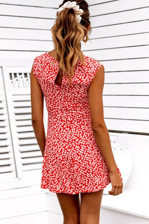 The Best Women's Summer Boho Floral Bodycon Sleeveless Mini Dress Fashion Ladies Holiday Casual Beach Short Sundress New Online - Takalr