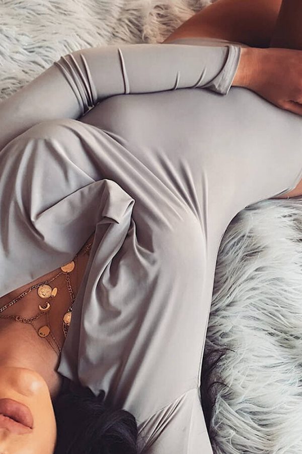 The Best Women's V Neck Bodycon Sexy Sleepwear Jumpsuit Long Sleeve Tight Romper Bodysuit Slim Fit Autumn Leotard Top Online - Takalr