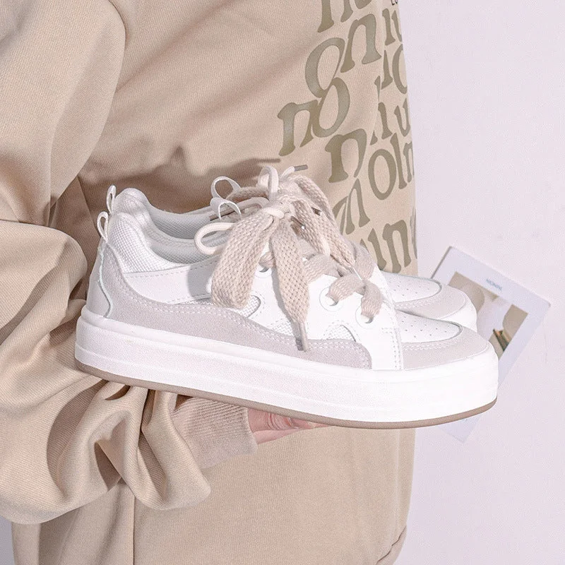 Women's Vulcanize Shoes New Fashion Spring Thick-Soled Sneakers Breathable Korean Style Low-top Comfy Casual Platform Shoes - Image 18