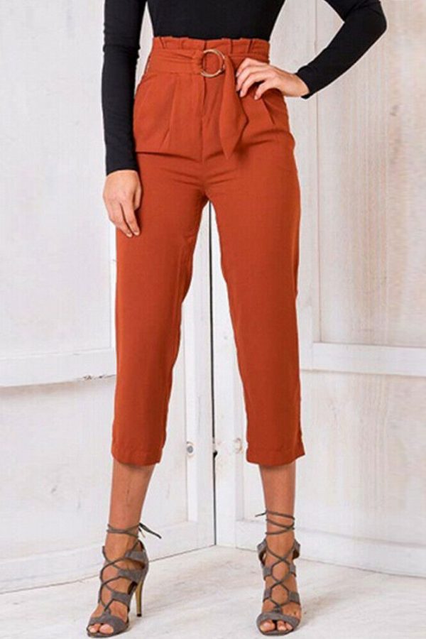 The Best Women’s Wide Leg Elastic High Waist Pants OL Ladies Casual Loose Long Palazzo Stretch Slim Fit Lounge Wear Trousers Online - Takalr