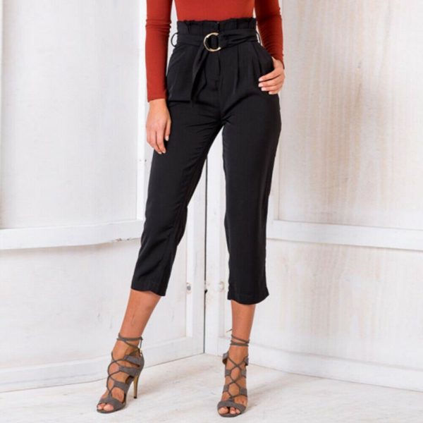 The Best Women’s Wide Leg Elastic High Waist Pants OL Ladies Casual Loose Long Palazzo Stretch Slim Fit Lounge Wear Trousers Online - Takalr