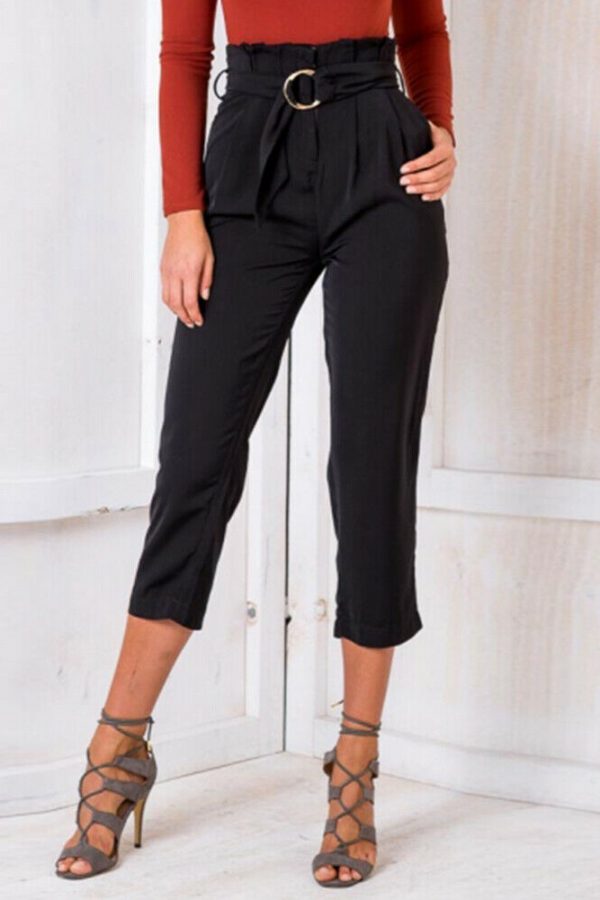 The Best Women’s Wide Leg Elastic High Waist Pants OL Ladies Casual Loose Long Palazzo Stretch Slim Fit Lounge Wear Trousers Online - Takalr