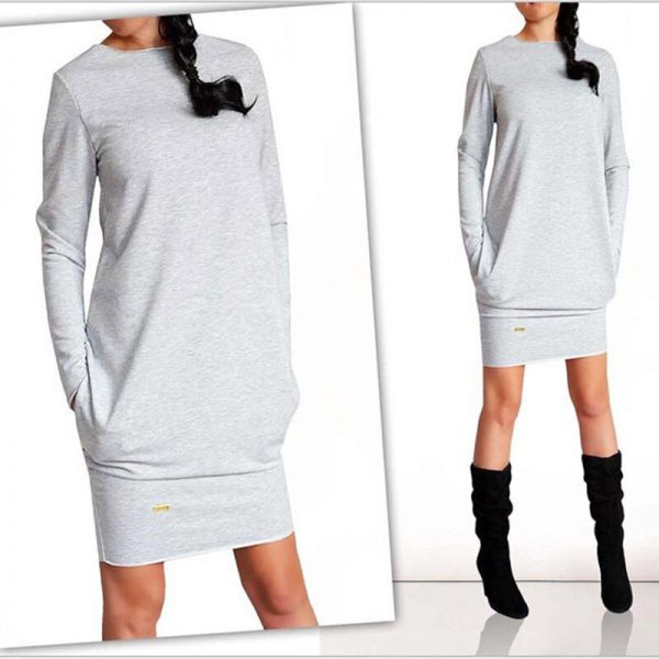 The Best Women's Winter Sweatshirt Dress Fashion Ladies Casual Hoodie Pullover Jumper Pockets Sweater Slim Fit Tops Dress Online - Takalr