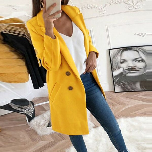 The Best Women's Woolen Warm Trench Coat Thick Jacket Fashion Ladies Autumn Winter Blazer Long Casual Outwear Overcoat 2019 Online - Takalr