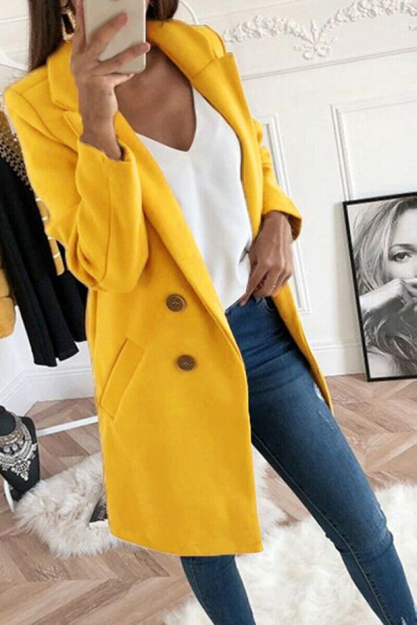 The Best Women's Woolen Warm Trench Coat Thick Jacket Fashion Ladies Autumn Winter Blazer Long Casual Outwear Overcoat 2019 Online - Takalr