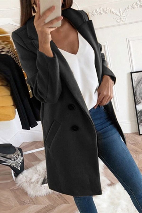 The Best Women's Woolen Warm Trench Coat Thick Jacket Fashion Ladies Autumn Winter Blazer Long Casual Outwear Overcoat 2019 Online - Takalr