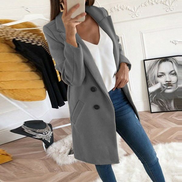 The Best Women's Woolen Warm Trench Coat Thick Jacket Fashion Ladies Autumn Winter Blazer Long Casual Outwear Overcoat 2019 Online - Takalr