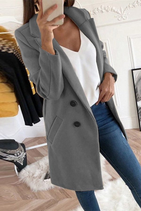 The Best Women's Woolen Warm Trench Coat Thick Jacket Fashion Ladies Autumn Winter Blazer Long Casual Outwear Overcoat 2019 Online - Takalr