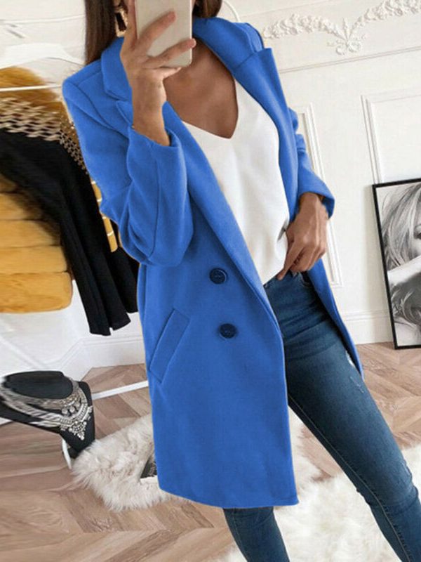 The Best Women's Woolen Warm Trench Coat Thick Jacket Fashion Ladies Autumn Winter Blazer Long Casual Outwear Overcoat 2019 Online - Takalr