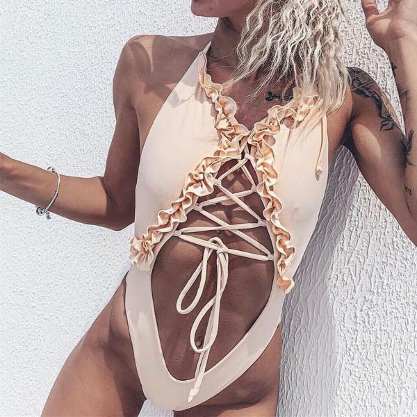 The Best Womens Padded Bikini Swimming Costume Solid One Piece Swimsuit Monokini Swimwear Online - Takalr