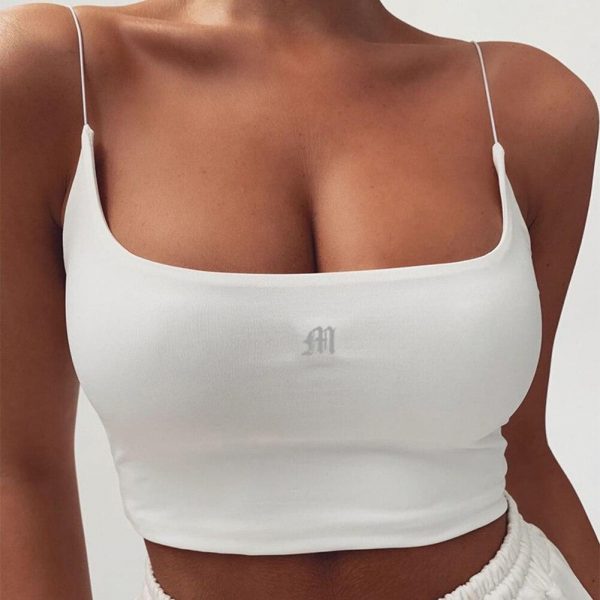 Womens Summer Camis Tanks Tops Sleeveless Cotton Bustier Unpadded Bandeau - Takalr