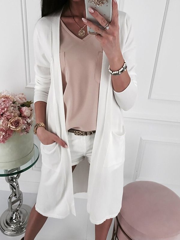 The Best Womens Tops and Blouses Casual Plain Loose Kimono Cardigan OL Shirt Online - Takalr