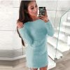 XXL Knitted Sweater Dress Women Solid Skinny Long Sleeve Winter Dress Caaual Woman Short Strechy Bodycon Dresses - Takalr