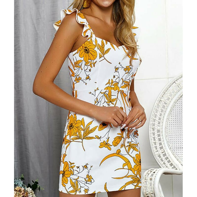 Fashion Women Summer Boho Short Mini Dress Sexy Ladies Casual Bodycon Sleeveless Beach Dresses Sundress