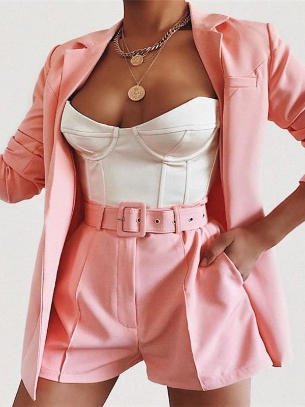 The Best Autumn Elegant British-Style Small Suit Jacket Shorts Suit Women OL Lady Fashion Casual Workout Formal Suit Online - Takalr