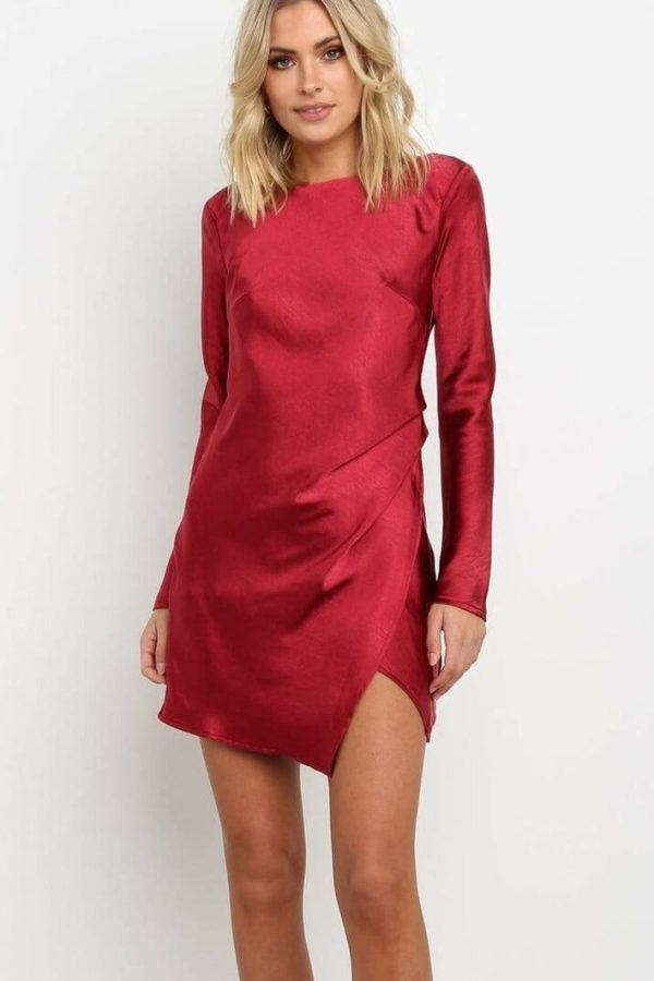 The Best Autumn Fashion Women Lady Long Sleeve Round Neck Irregular Split Openwork Backless Party Cocktail Mini Dress Online - Takalr