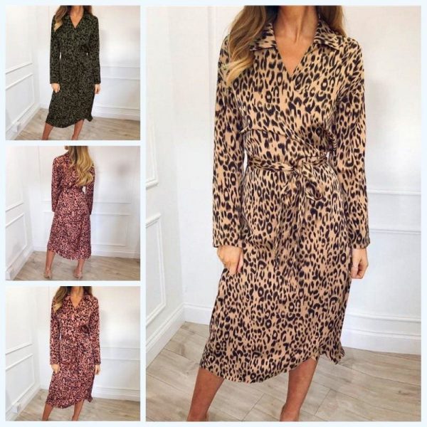 The Best Autumn Long Dress 2019 Fashion Animal Leopard Print Women Dress Online - Takalr