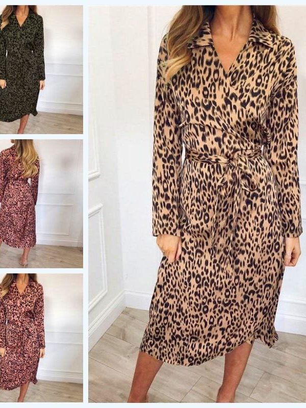 The Best Autumn Long Dress 2019 Fashion Animal Leopard Print Women Dress Online - Takalr