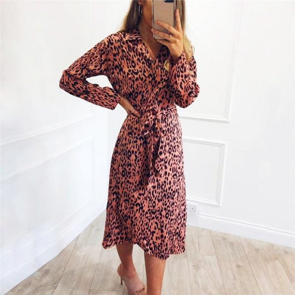 The Best Autumn Long Dress 2019 Fashion Animal Leopard Print Women Dress Online - Takalr