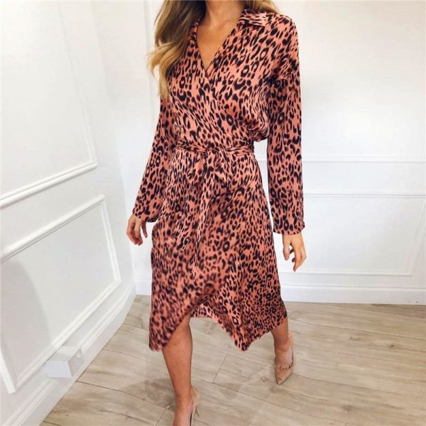 The Best Autumn Long Dress 2019 Fashion Animal Leopard Print Women Dress Online - Takalr