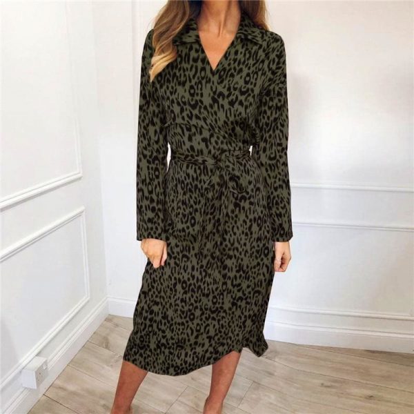 The Best Autumn Long Dress 2019 Fashion Animal Leopard Print Women Dress Online - Takalr