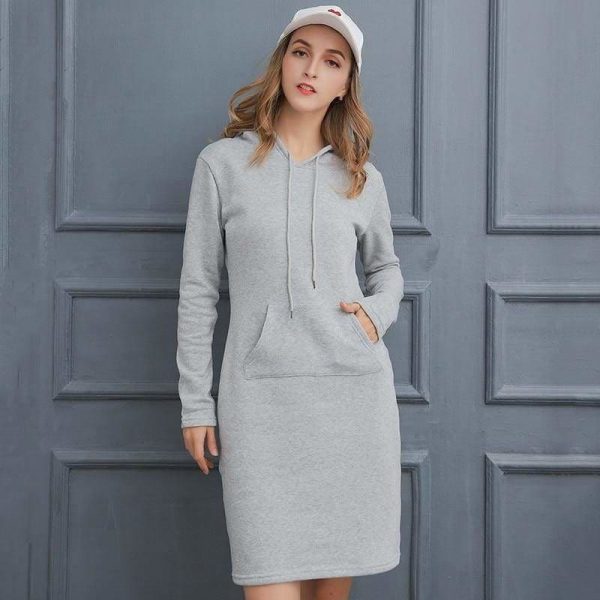 The Best Autumn Winter Warm Sweatshirt Long-sleeved Dresses Online - Source Silk