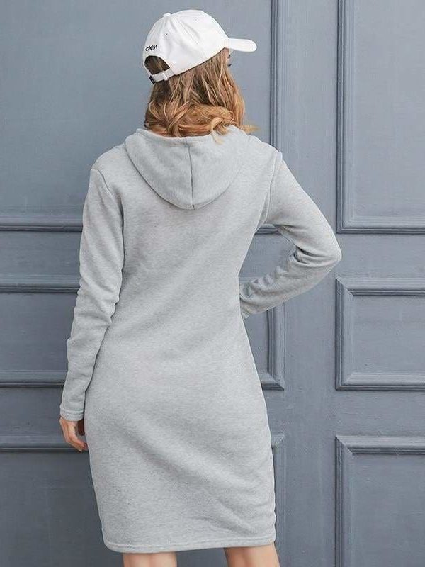 The Best Autumn Winter Warm Sweatshirt Long-sleeved Dresses Online - Source Silk